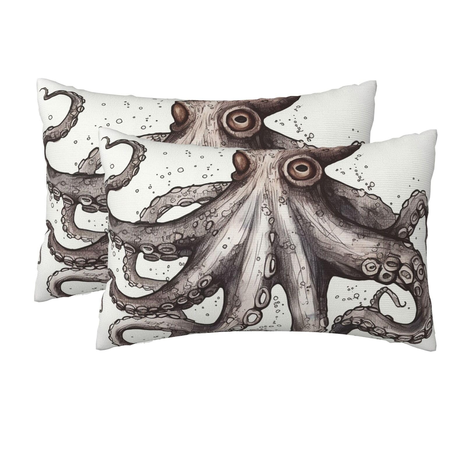 2 Pack Queen Pillow Cases with Hidden Zipper, Soft Breathable Pillow Covers for Hair and Skin, Octopus Pillowcases 20"x30" Bed Pillow Protectors Cover for Sleeping Gifts
