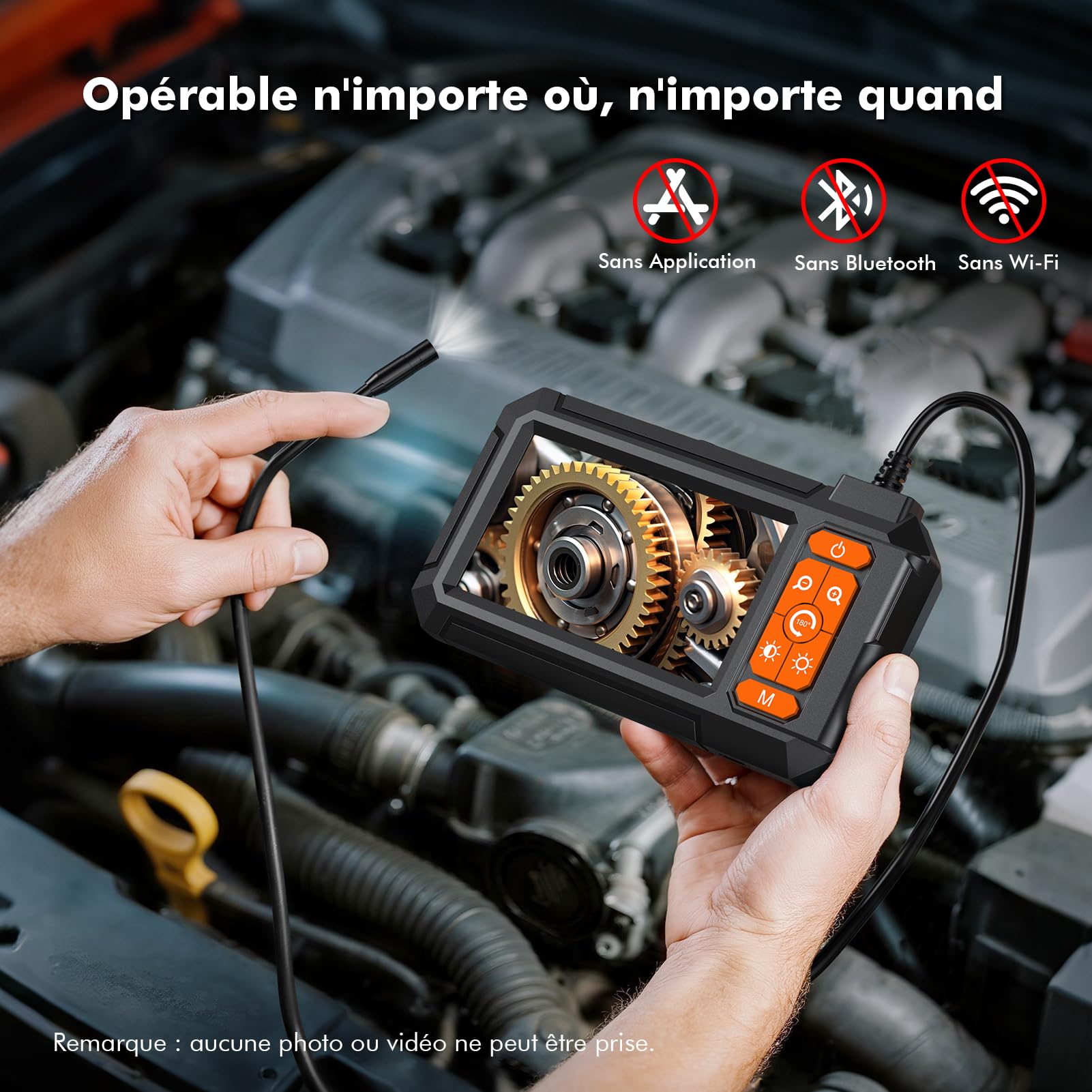 4.3" Camera Endoscopique, 1080 HD Camera Inspection Canalisation avec 8 LED Réglables,IP67 Étanche Endoscope Caméra d'inspection Industrielle 16.5FT/5M, 2600mAh