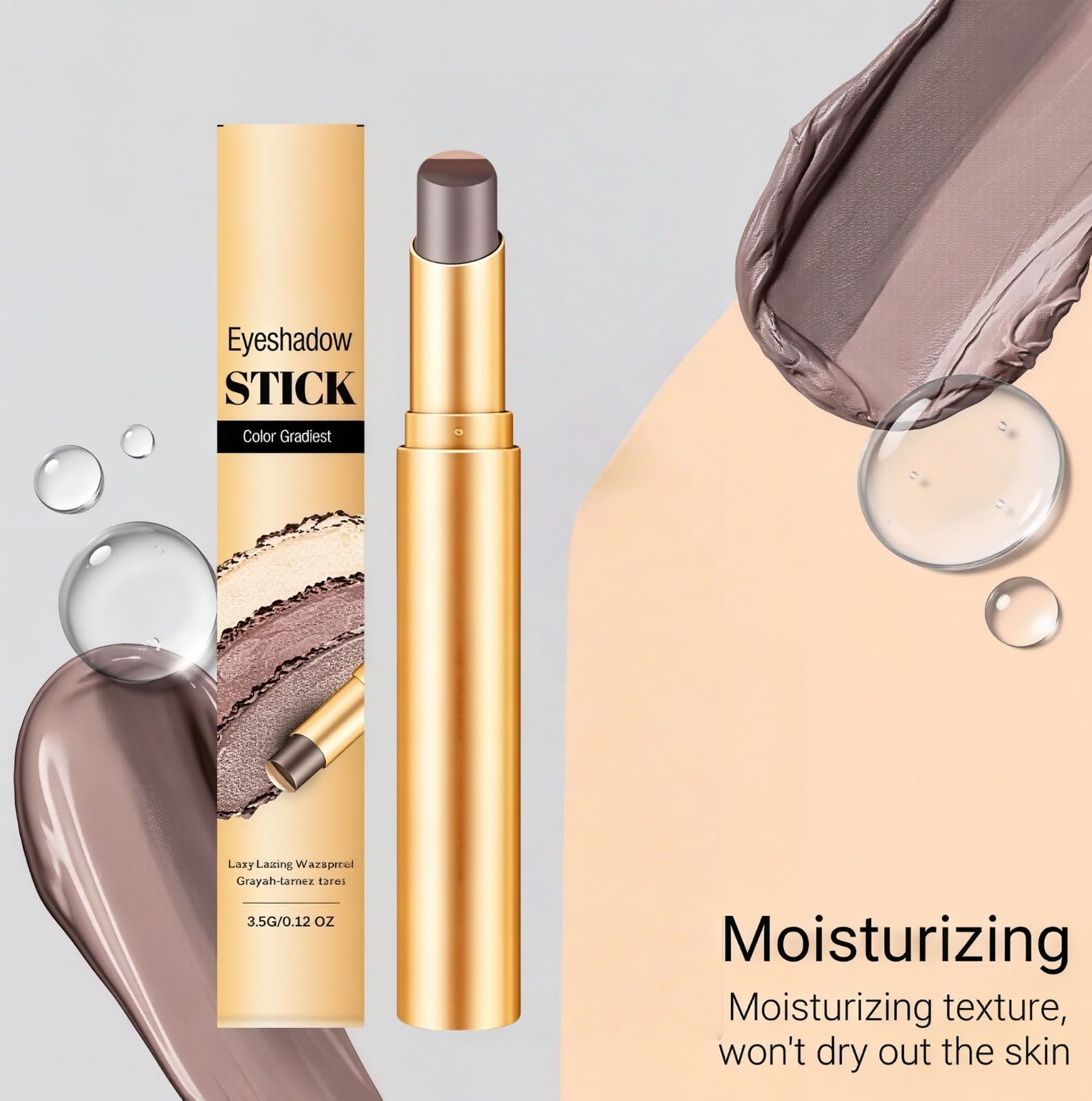 Lidschattenstift, Farbverlauf, 3 Farben, matt, glitzernd, wasserfest, langanhaltend, Anti-Falten und einfach aufzutragen, geeignet für tägliche Make-up-Resukturierungen,