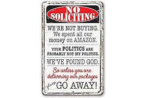 Funny No Soliciting Metal Sign for House