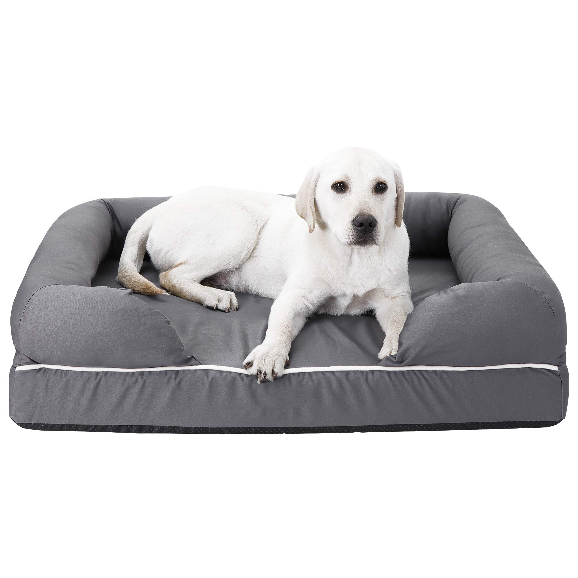 Orthopedic Dog Bed Memory Foam Dog Sofa Bed for Medium Large Dogs Anti-Slip Egg Foam Sofa Bed with Washable Cover and Waterpoof Linner