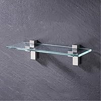 Vista 5 de AWEN Soporte ajustable de metal sólido para estante de madera/vidrio, 2 piezas (níquel cepillado)