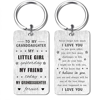 Granddaughter Gifts, to My Favorite Granddaughter Keychain Gift from Grandma Mimi, Personalized Granddaughter Mother's Day Birthday Graduation Wedding Christmas Presents from Grandparents