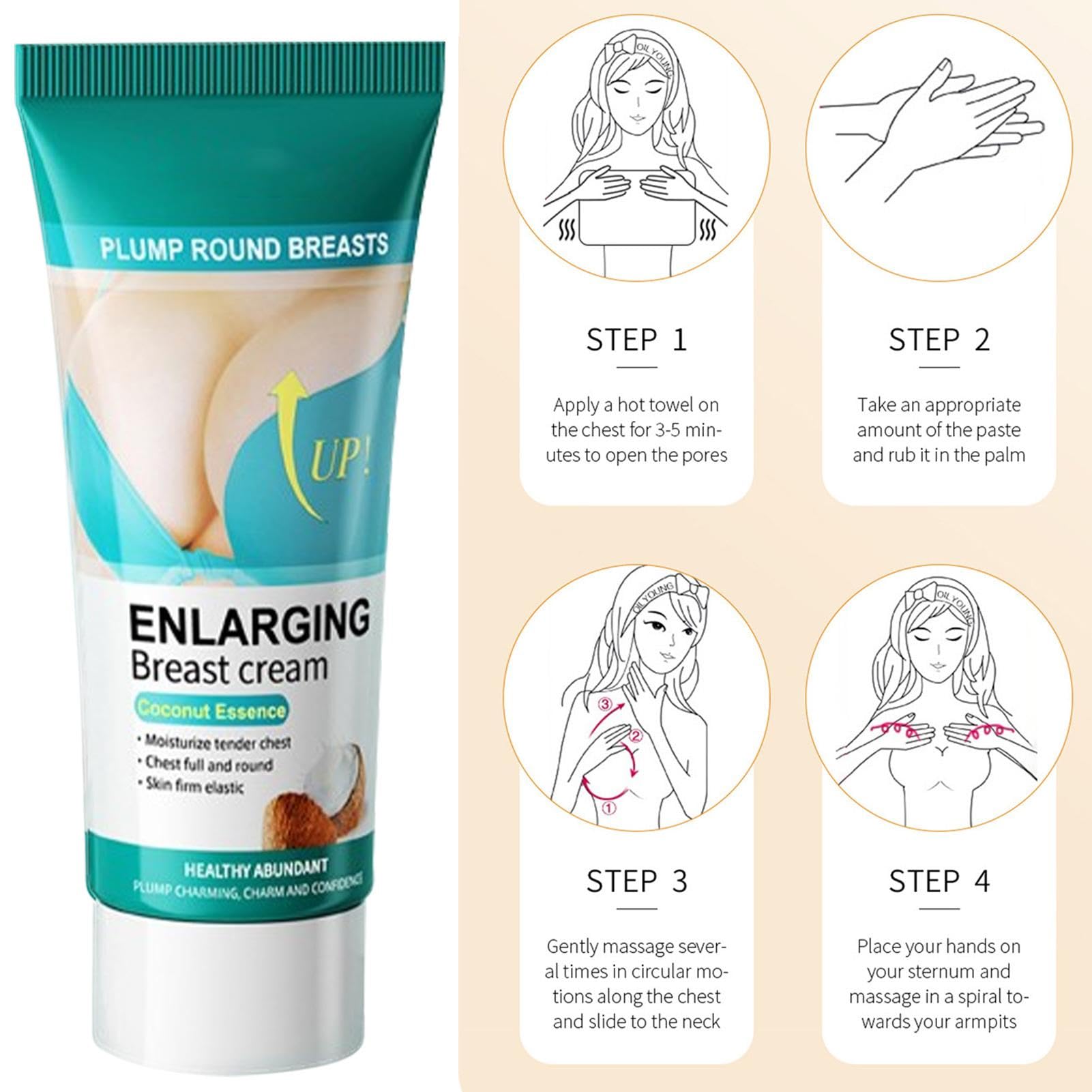2 pezzi crema per l'ingrandimento del seno per seni più grandi, crema per l'ingrandimento del seno, idratare la pelle, fornire un bel seno, aumentare l'
