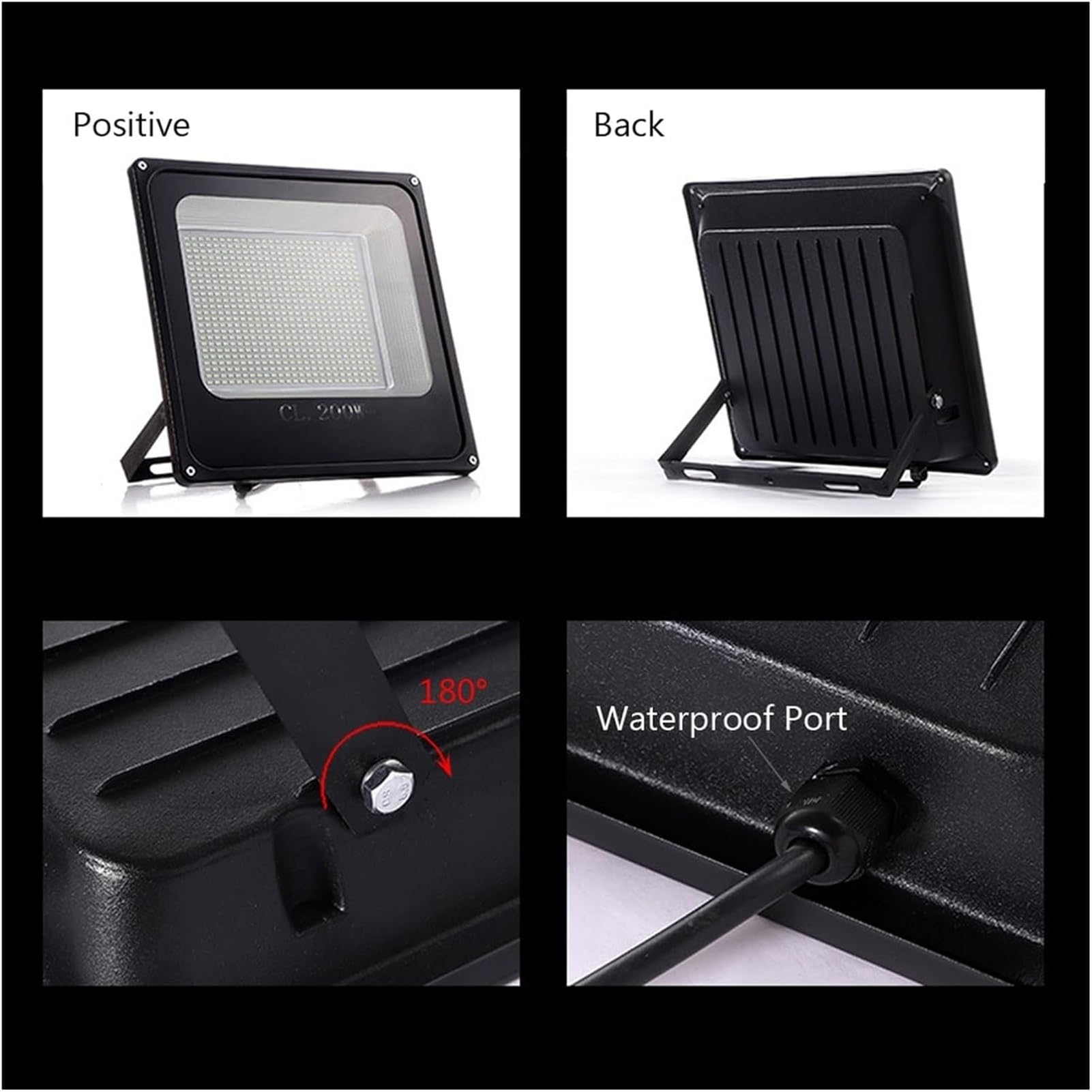 lampy solarne, Reflektor biały, wysokiej mocy, IP65, oświetlenie zewnętrzne, lampa ogrodowa, patio(100w)