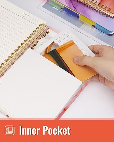 Miniatura 4 de Cuadernos en espiral de 5 materias de tapa dura A5 (8.5 x 5.7 pulgadas), 5 diarios para trabajo, estudio, toma de notas, regalos de 160 páginas80