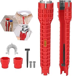 LOCCY 8 in 1 Faucet Wrench Tool - Faucet and Sink Installer Anti-Slip - Sink Faucet Installer Socket Wrench Kit - Plumbing Pipe Spanner Tool - Spanner Faucet Wrench Tool for Sink/Bathroom/Kitchen
