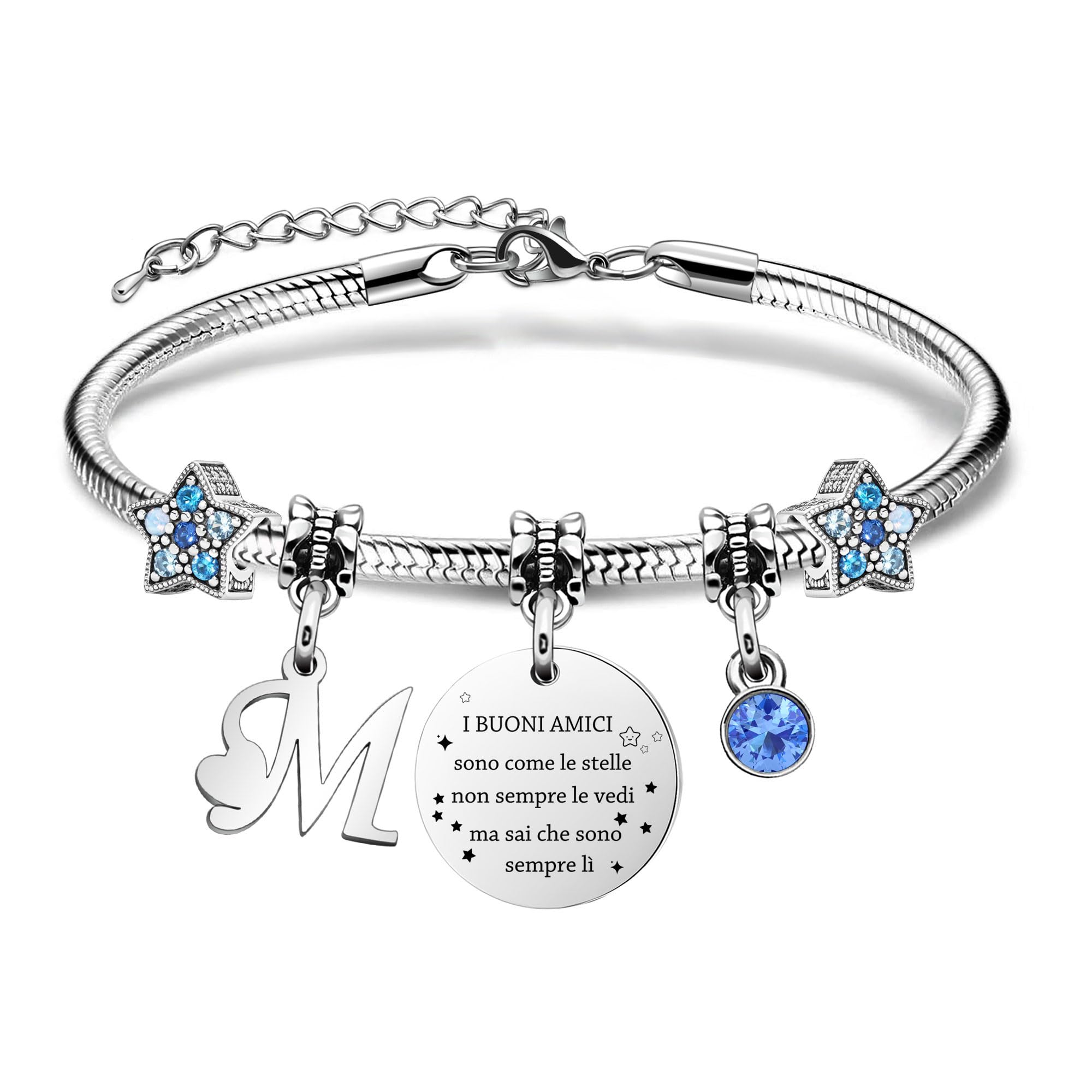 COEROW Braccialetti Delle Donne Con Lettere Iniziali-Regalo Personalizzato Per Buoni Amici,Amicizia Stella Bracciale e Ragazze Braccialetti-Nome Braccialetti Dare Sorella Collega Figlia Gioielli