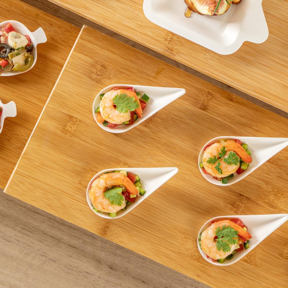 Restaurantware Tasting Spoons - 100 Pack - 4.25 Inch Pulp Safe Home Compostable Teardrop Mini Spoon - Eco-Friendly Sugarcane Bagasse Disposable Utensils for Catering, Food Tasting - Image 9