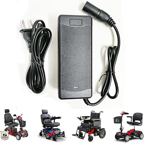 Ajuste verificado Cargador rápido de 24 voltios y 3.0 amperios XLR de 3 pines para Go-Go Elite Traveler Ultra Scooter, Bruno, para Drive Medical,
