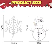 Vista 6 de Christmas Window Decorations Lighted, 2 Pack 16" Plug-in Christmas Window Silhouette Lights for Christmas Holiday Indoor Wall Decorations