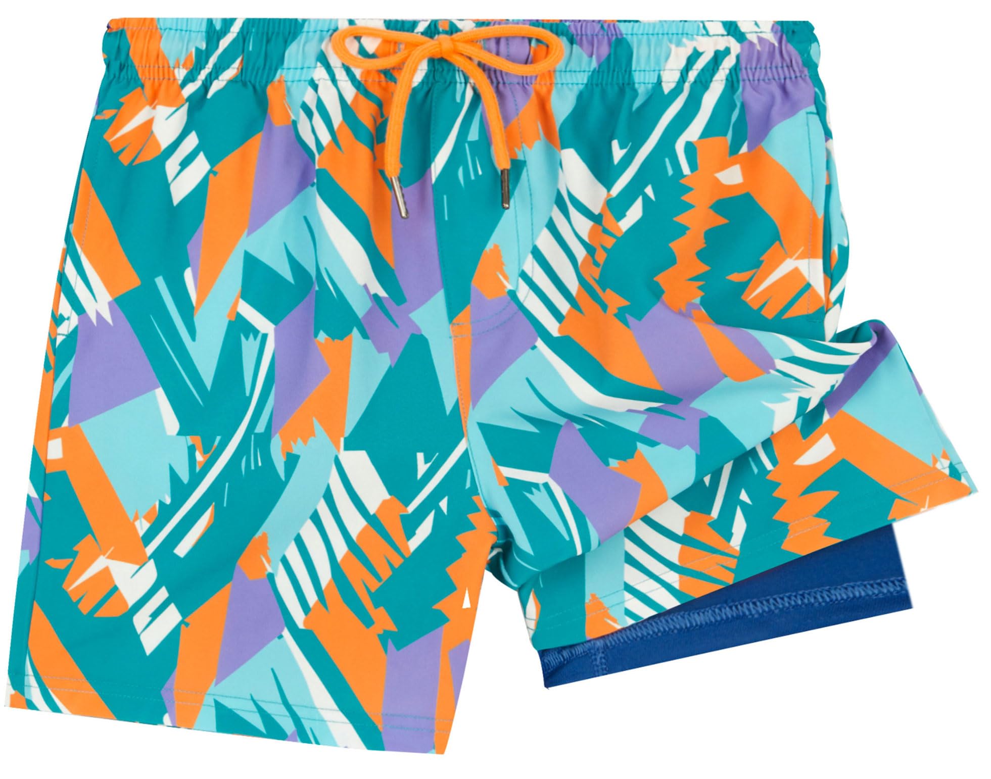 UMELOK Boys Swim Trunks with Compression Liner Toddler Swimsuit