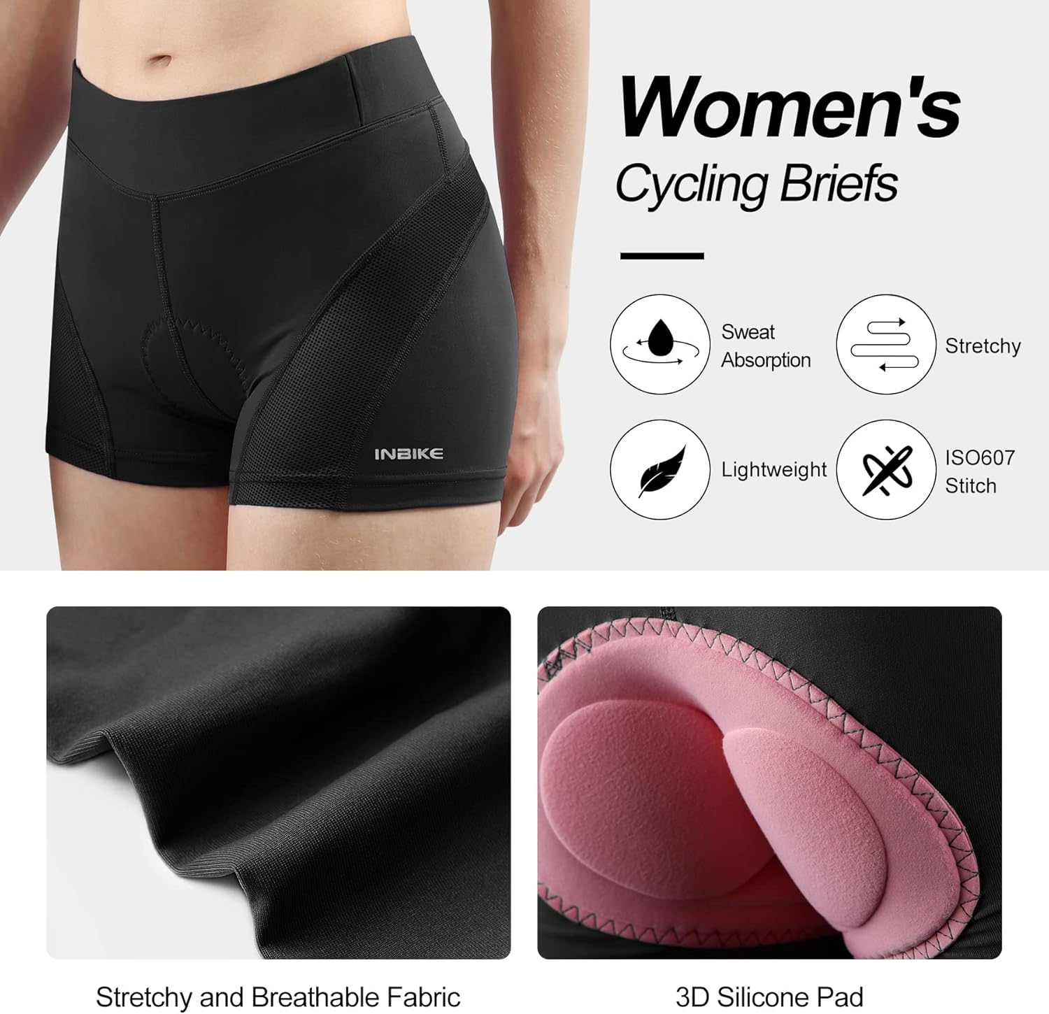 INBIKE Women's Cycling Shorts Padded Cycling Underwear - Image 7
