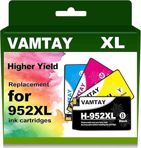 VAMTAY Cartuchos de tinta remanufacturados de repuesto para HP 952XL 952 XL para impresora OfficeJet Pro 8600 8610 8620 paquete combinado 4P