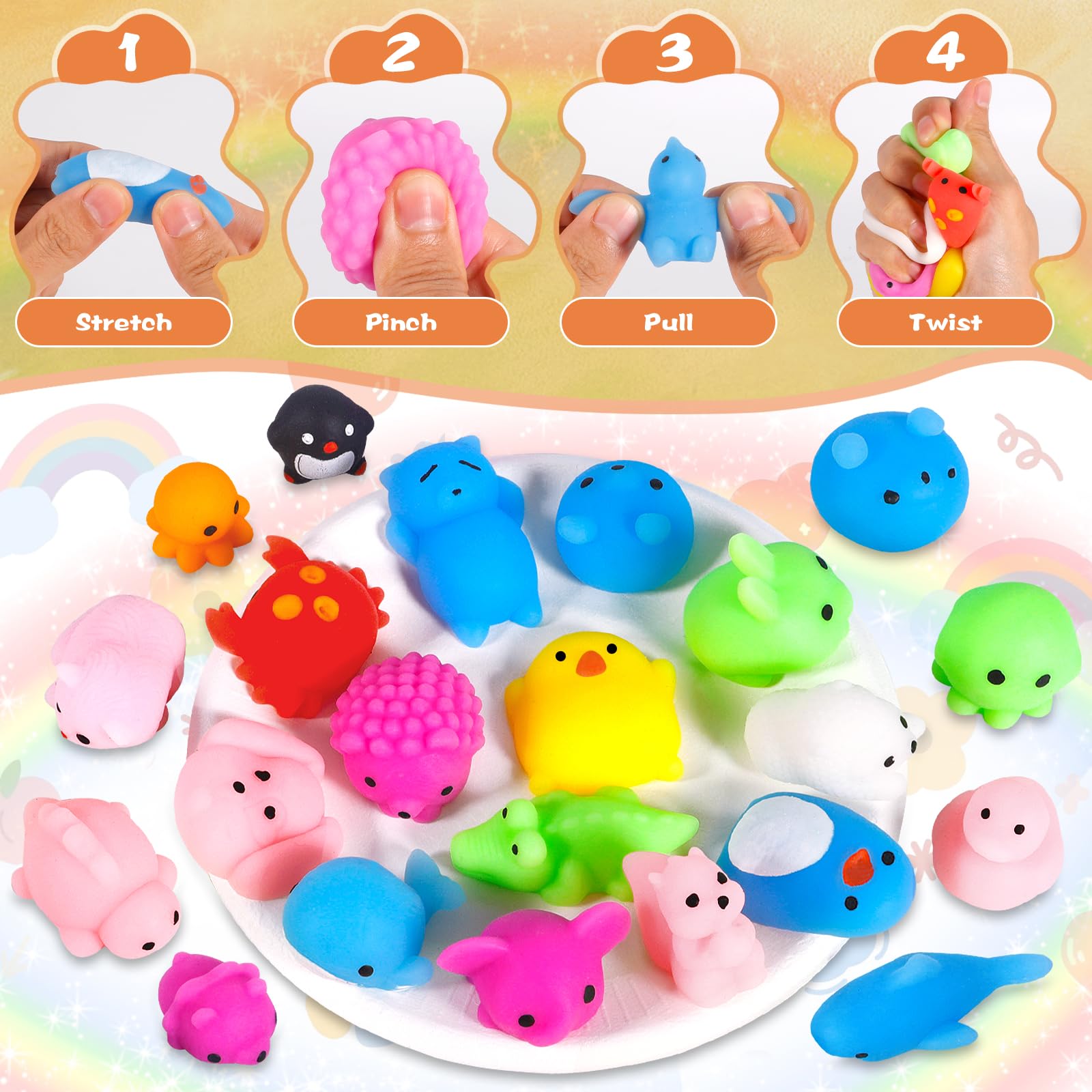 Squishy Jouet 4 Pièces VICTERR Kawaii Soft Slow Rising Parfumé - Anti Stress Pour Enfants Et Adultes