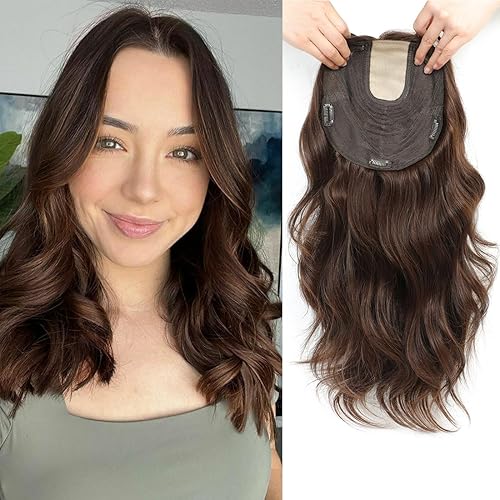 PANEWAY 9 x 9 pulgadas Remy pelo humano Topper, piel ondulada cuero cabelludo parte superior piezas para mujeres con pérdida de cabello o cabello
