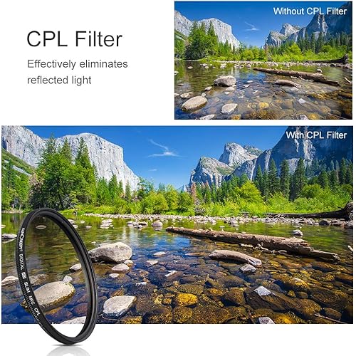 Miniatura 3 de K&F Concept Kit de filtro de lente CPL ND1000 de 1.693 in (2 piezas) de densidad neutra ND1000 + filtro polarizador circular con 24 recubrimientos