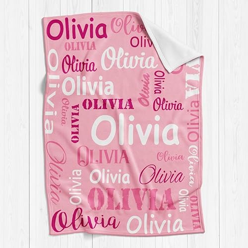 Miniatura 2 de Gudina Manta y mantas de bebé personalizadas, personalizadas con nombre para niños, regalos de Navidad personalizados para mujeres y hombres