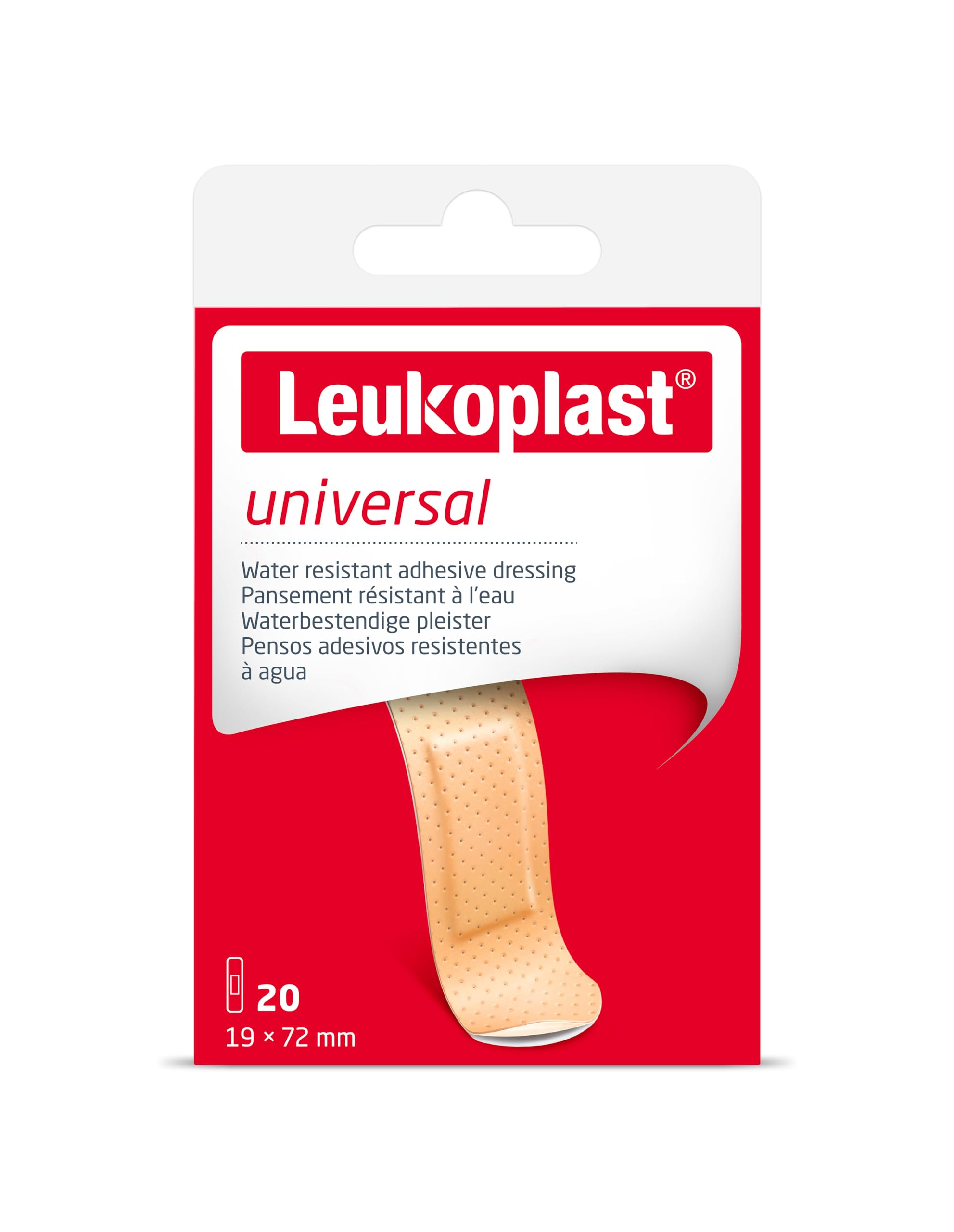 Leukoplast universal Pansement résistant à l'eau 7,​2cm x 1,​9cm - Boîte de 20 pansements