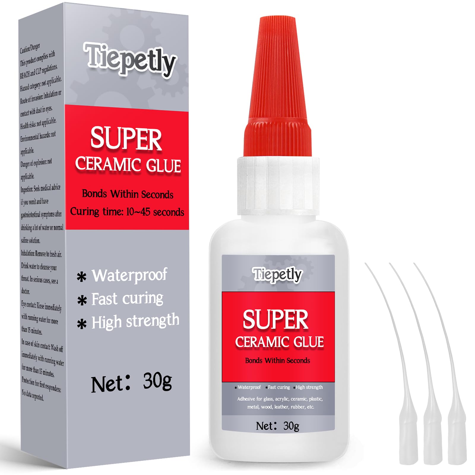 30g Ceramic Glue Fast Dry, Bonding for Ceramics, Pottery, Porcelain, Clay, Waterproof and Heat-Resistant