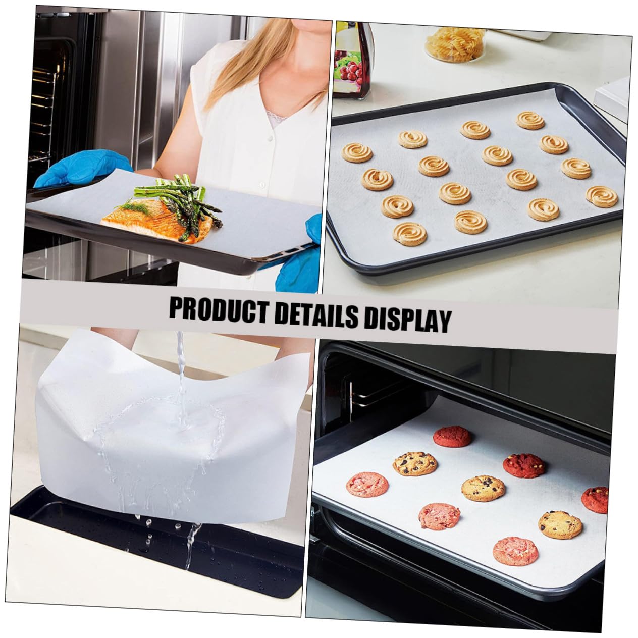 Silikon Backmattenrolle 1 Rolle Weiß für Ofen und Backen