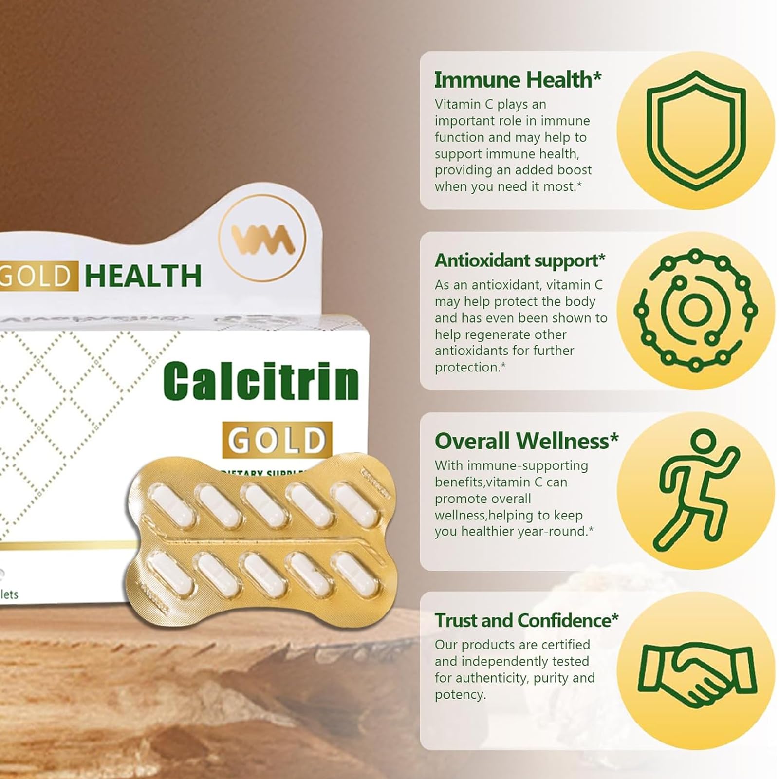 MXZ Calcitrin Gold Dietary Supplement for Mobility Reinforcement, 60 Tablets – Supports Joint Health, Bone Strength & Active Lifestyle (1PC) — Amazon image 4