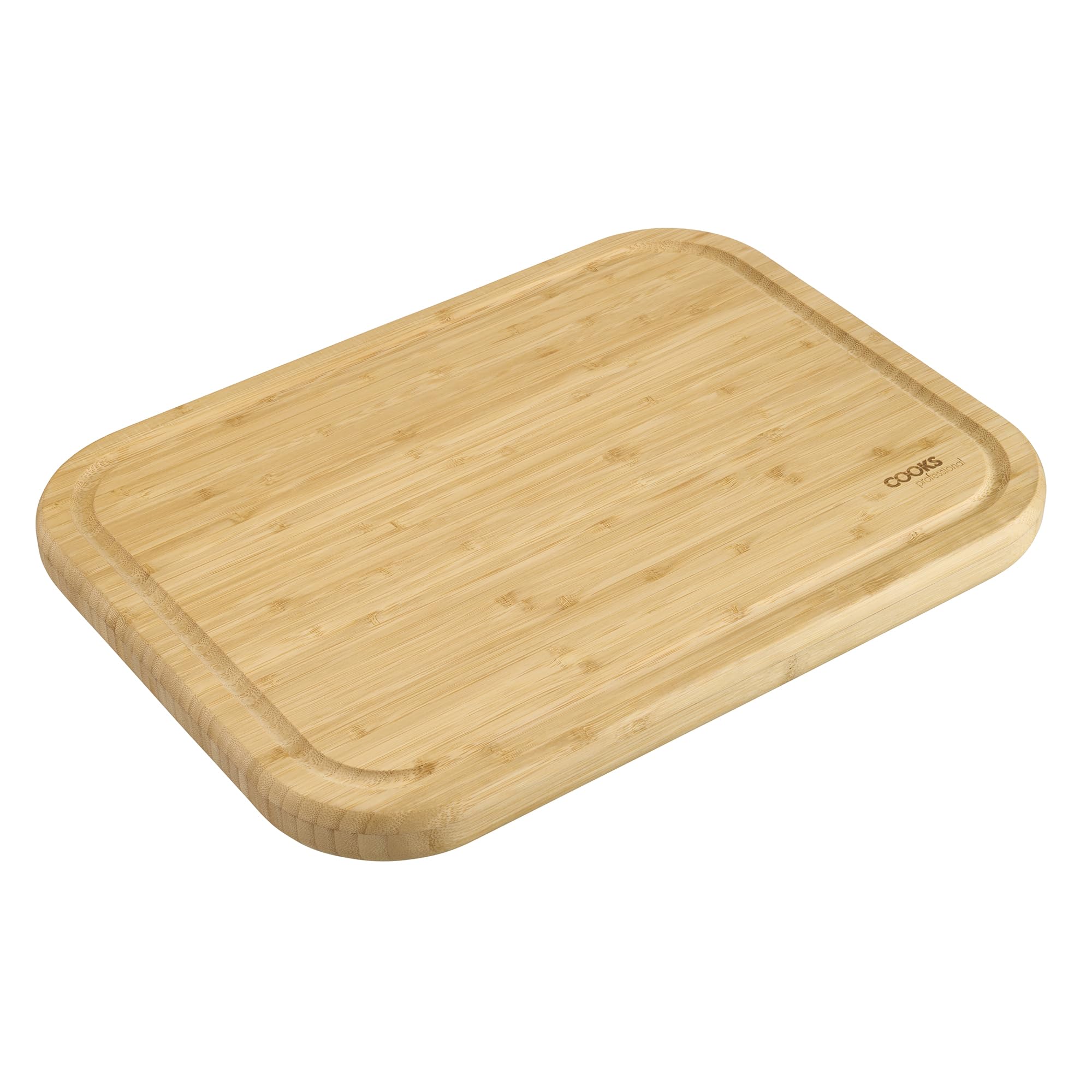 Cooks Professional Tagliere reversibile in bambù con scanalatura per succhi, lato liscio e ruvido, tagliere in legno antibatterico non poroso su entrambi i lati, 40 x 30 cm