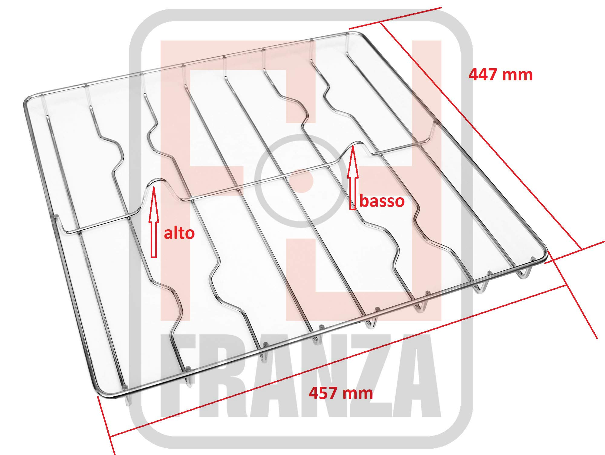 Smeg Griglia in filo cromato colore inox 447 x 457 mm. per cucina piano cottura 4 fuochi a gas - F5320