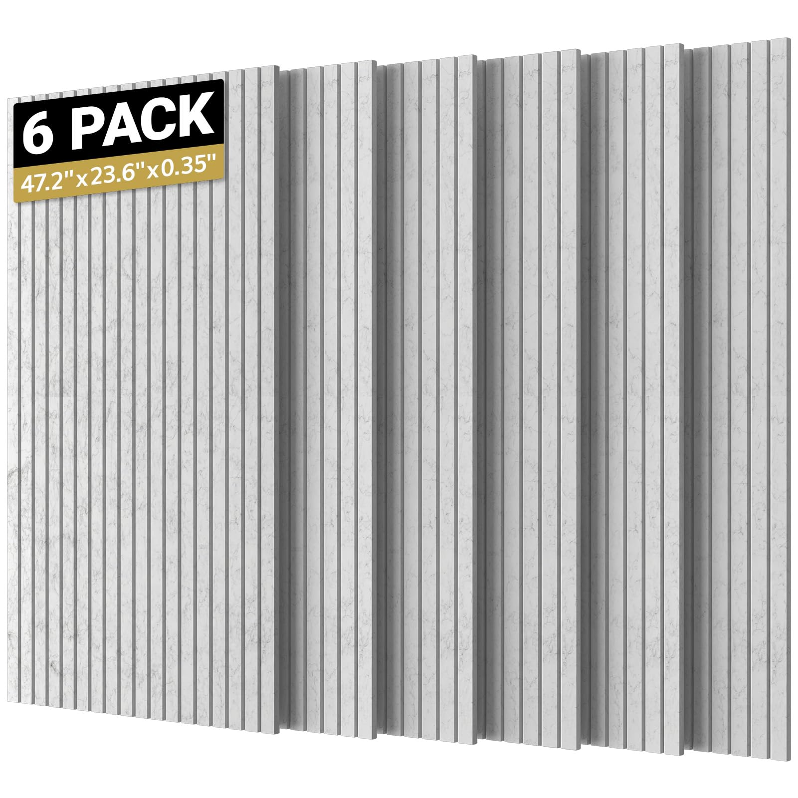 TONOR 6 Pack Large Acoustic Panels,47.2" X 23.6" X 0.35" Acoustical Wall Panel, Self-Adhesive Sound Proof Panels, Decorative Soundproof Wall Panels for Echo Absorption for Home Studio Office, Grey