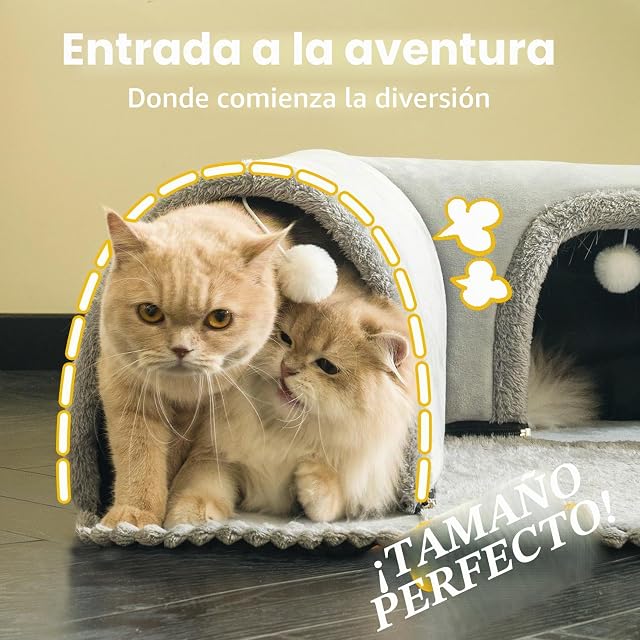 Foto 5 de 7 de CATISM Túneles para Gatos para Interiores, Tubo de Juego Desmontable para Mascotas