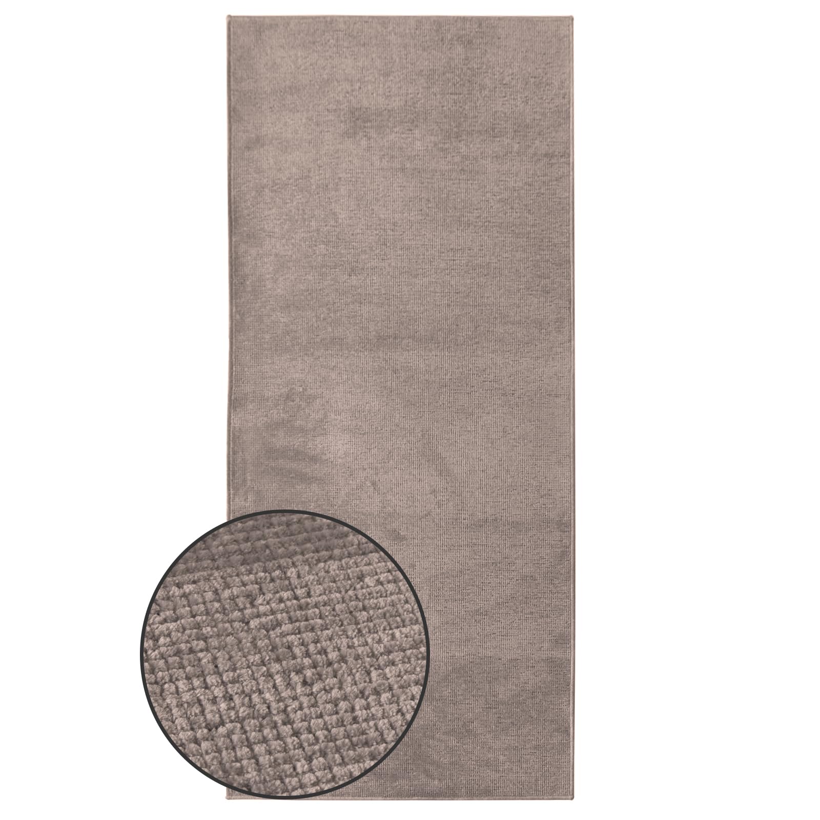 KARAT Premium Teppichläufer gewebt - 80 x 450 cm, Braun - Flauschiger Baumwoll Teppich - Läufer für Küche, Flur & Wohnraum - Flurläufer Küchenläufer Flurteppich (Azade)