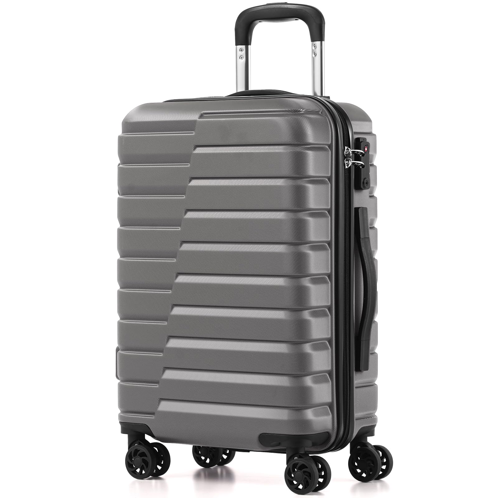 Carry On Luggage Airline Approved with Spinner Wheels, Hard Shell Suitcase TSA Lock Lightweight Travel Luggage 20-inch,Gray