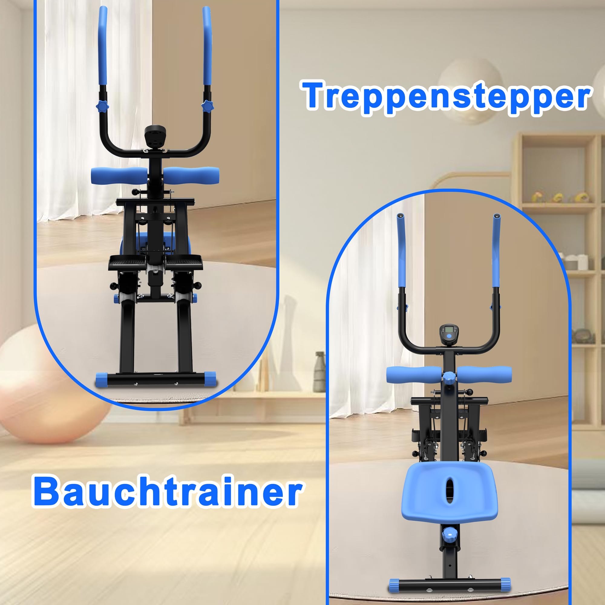 2 en 1 escaleras y abdominales – Máquina plegable multifunción para entrenamiento de cuerpo entero para gimnasio en casa