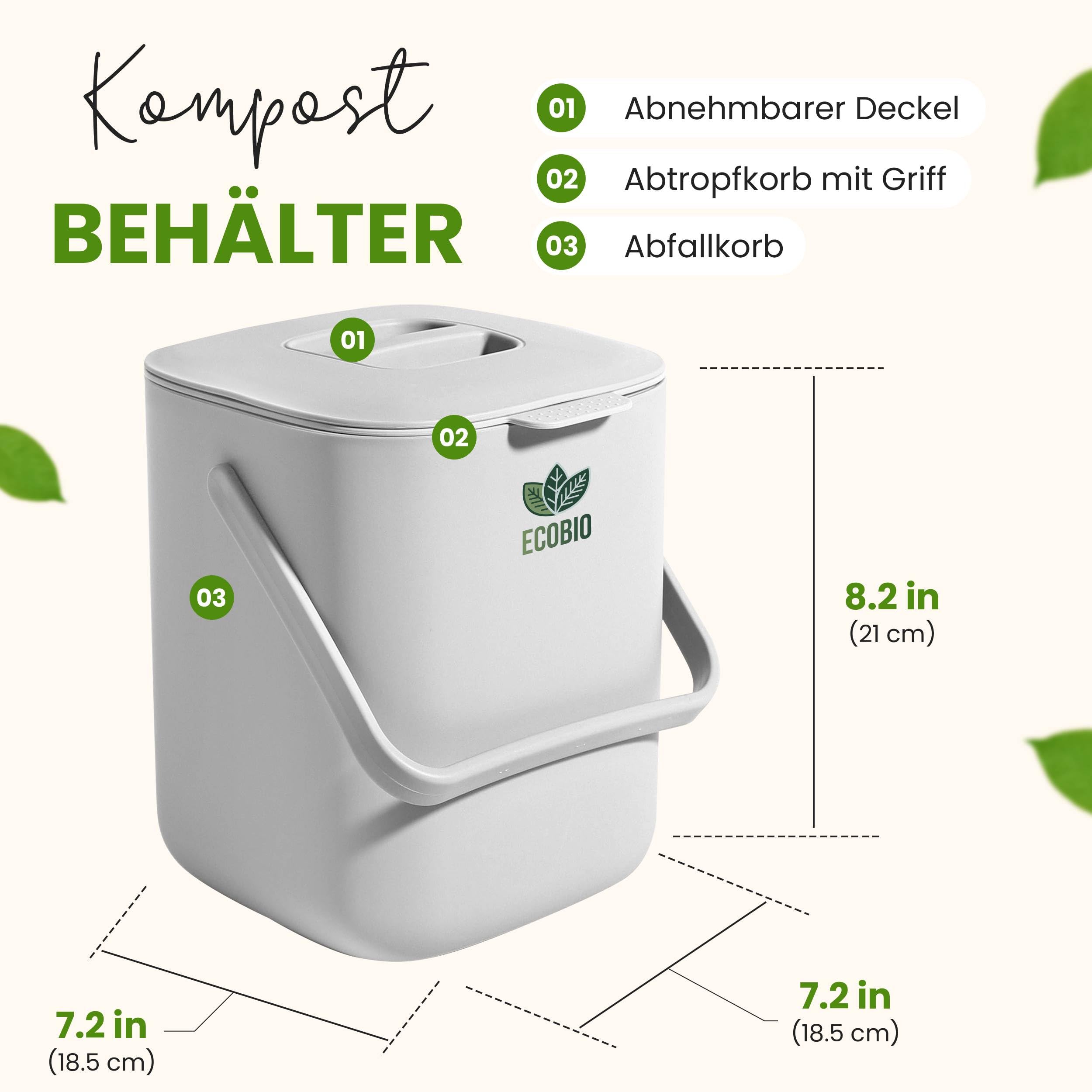 YourCasa® Biologische afvalemmer keuken, 7 liter