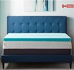 ViscoLogic Cooling Gel-Infused Thick Memory Foam Bed Mattress Topper Pad, Queen