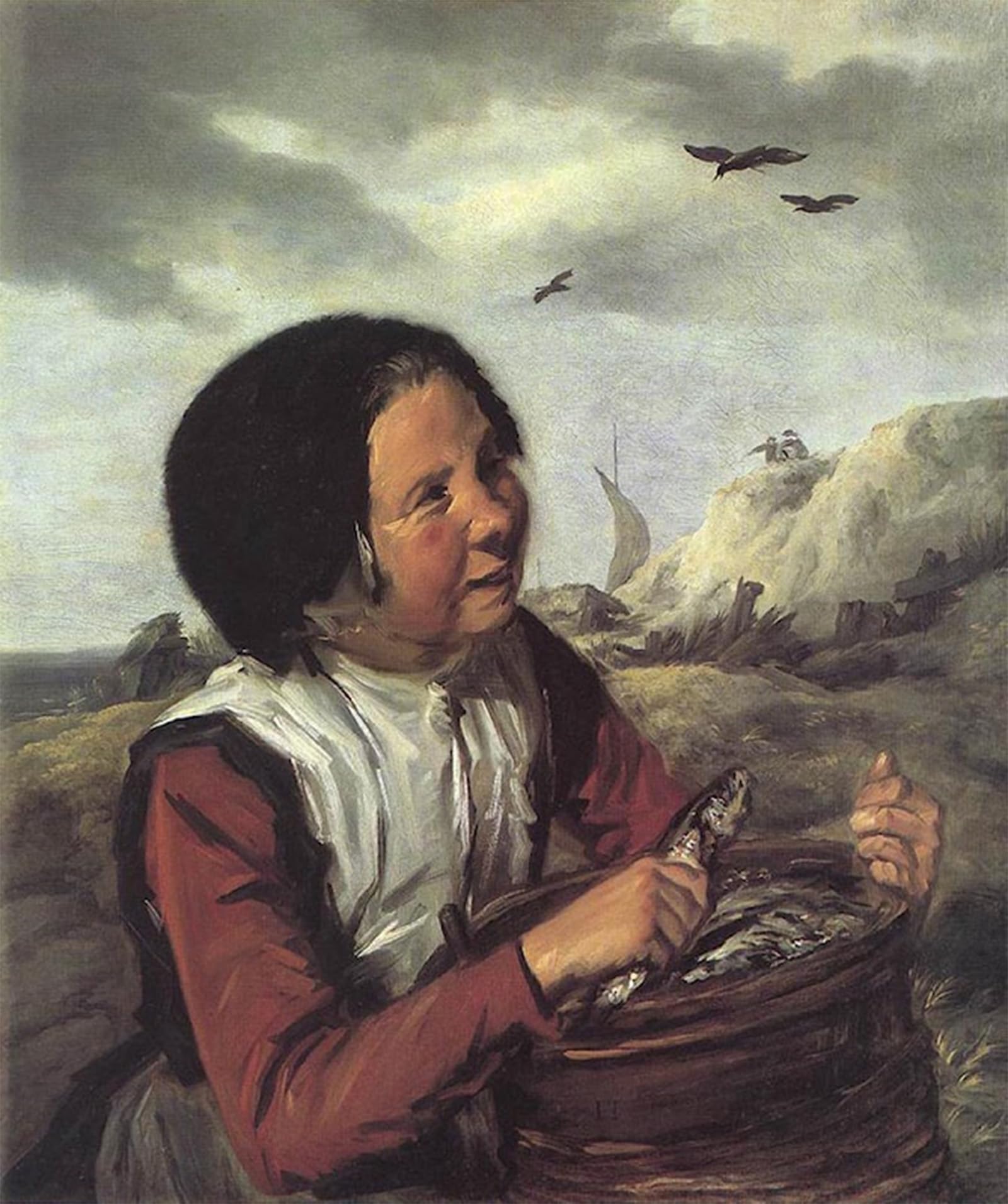 POSTERIIk Famous Modern Artwork Art Mural Fisher Girl by Frans Hals Oil Paintings Pictures for Home Decor 60x90cm