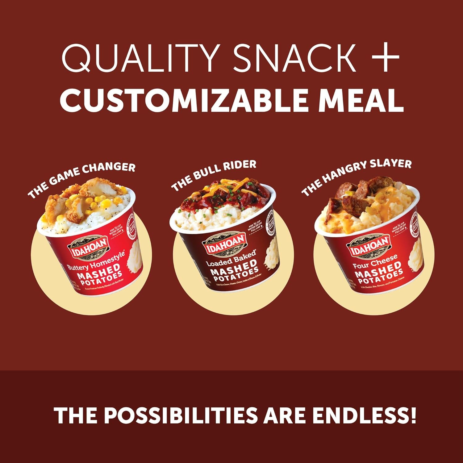 Idahoan® Loaded Baked® Mashed Potatoes Cup 4-pack, 6 oz (Pack of 6)