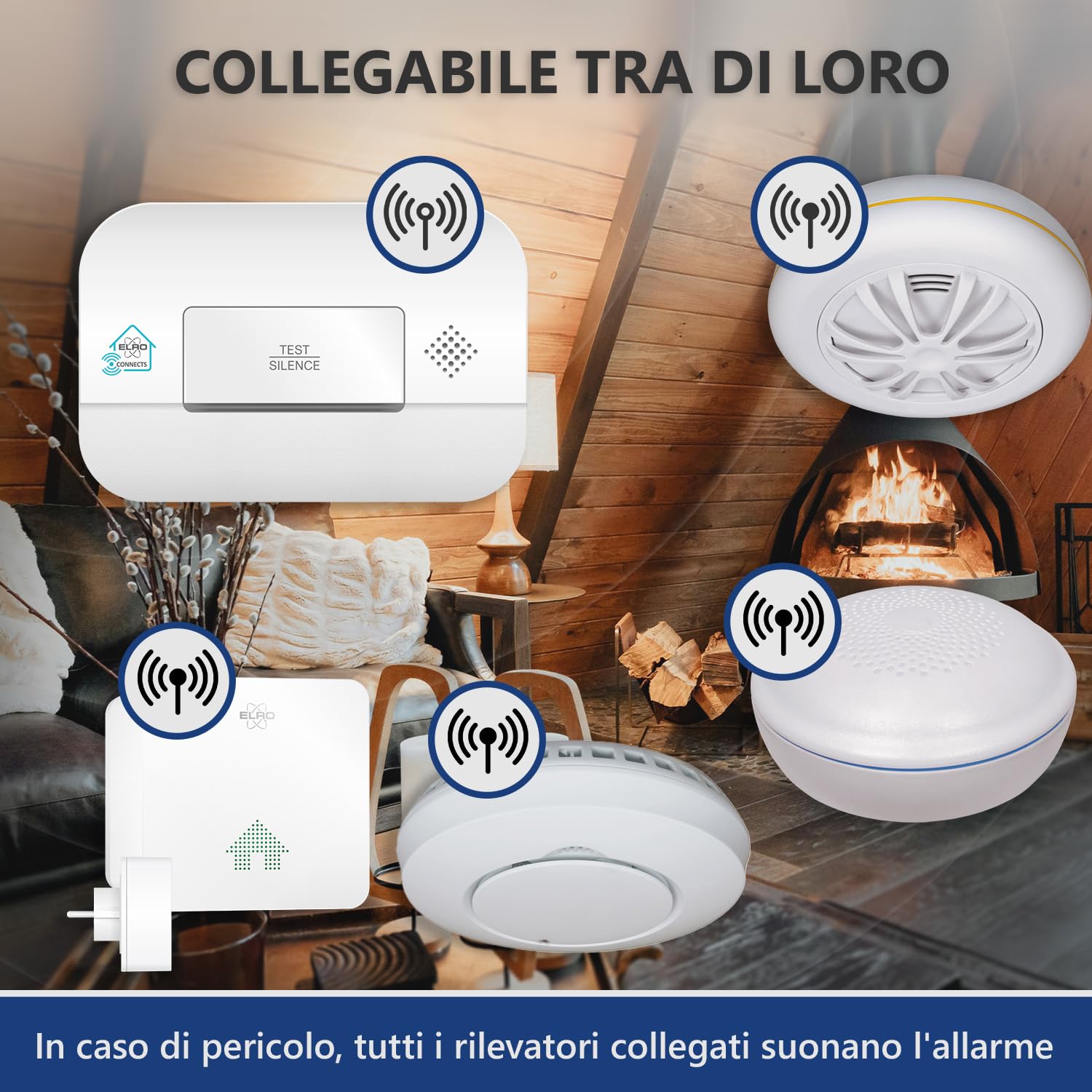 ELRO FC4902R | Rilevatore di Monossido di Carbonio Collegabile Wireless | Sensore da 10 Anni | Conforme alla Normativa Europea EN50291 | Bianco | 1 pezzo