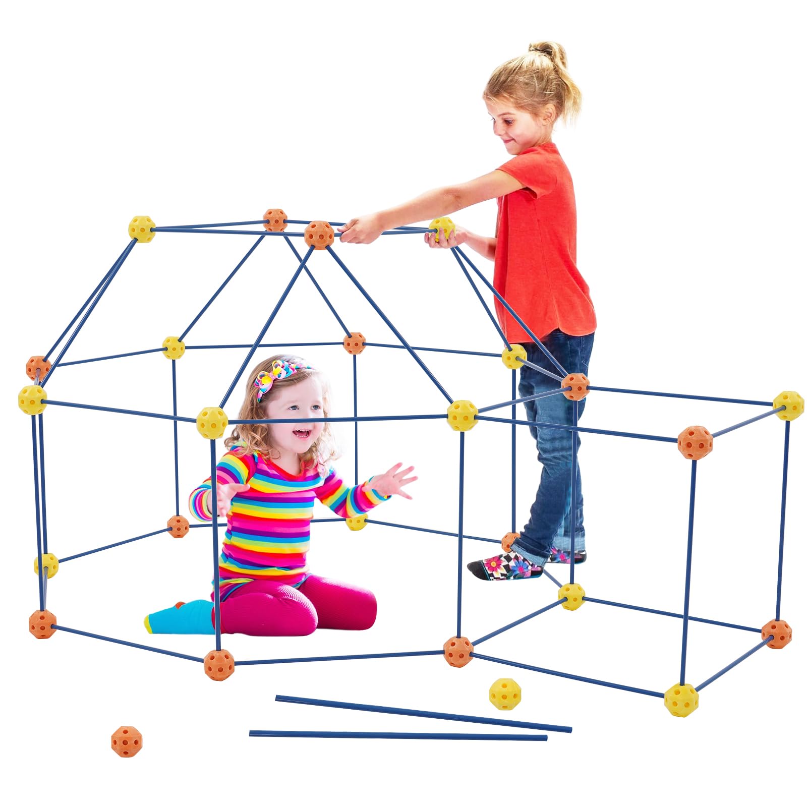 Fort Building Kit per bambini, 158 pezzi, lucchetto fai da te, tenda da gioco, per interni ed esterni, giocattolo STEM, regalo educativo per ragazze e ragazzi