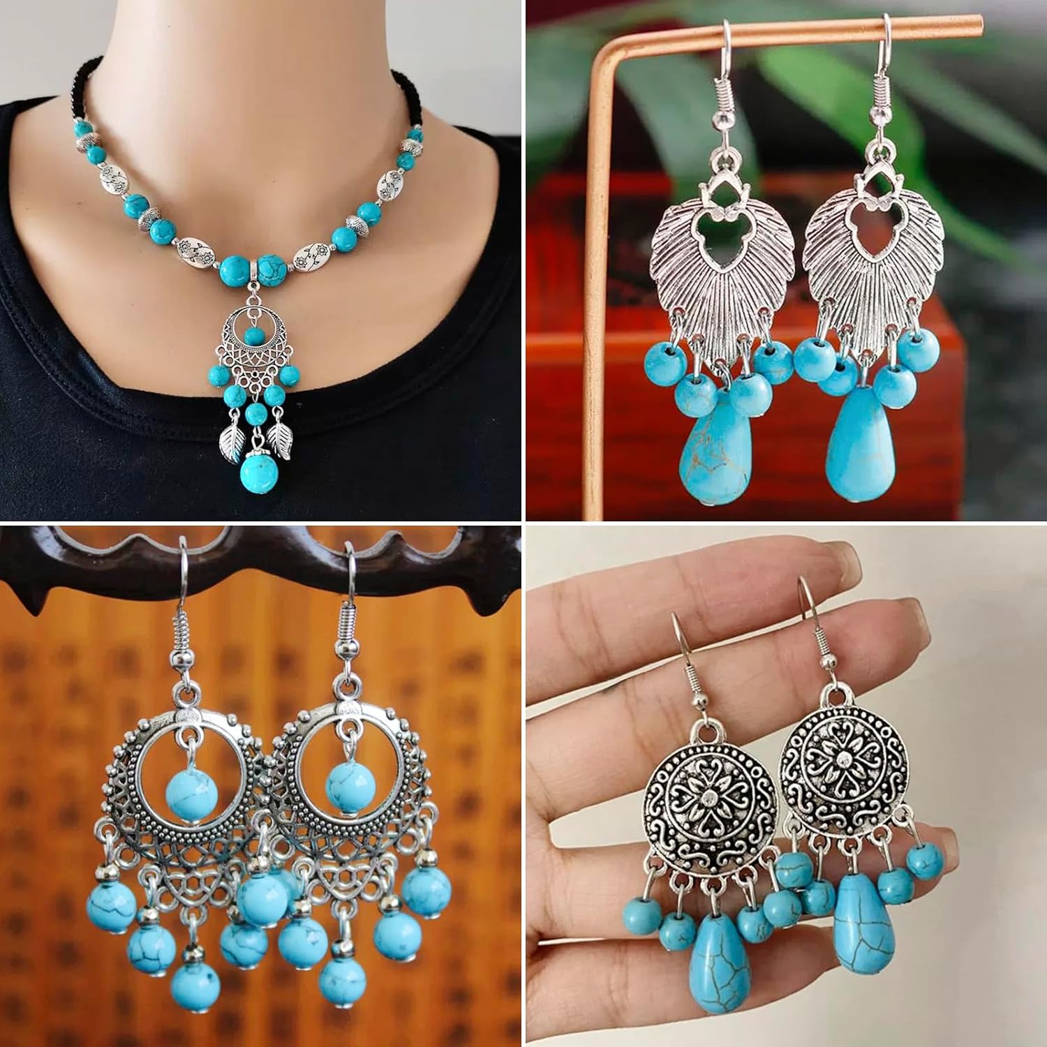 Pandahall 60pcs 10Styles Tibetan Antique Silver Alloy Chandelier Components Links Dangle Earrings Connector Charms for Jewelry Making Necklace Pendants - Image 4