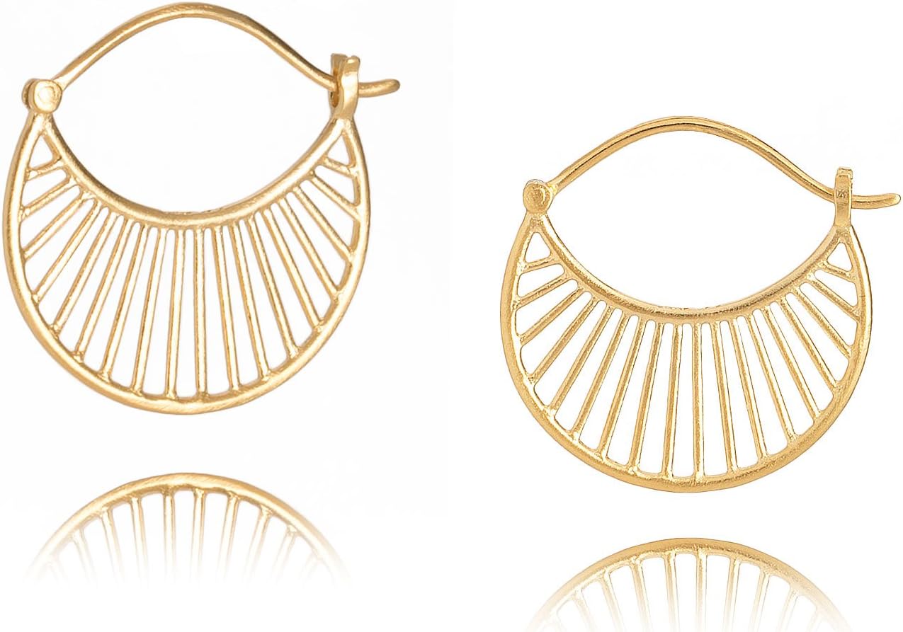 Gold Creoles Earrings Daylight by Pernille Corydon 18k Gold Plated Sterling Silver - E571g