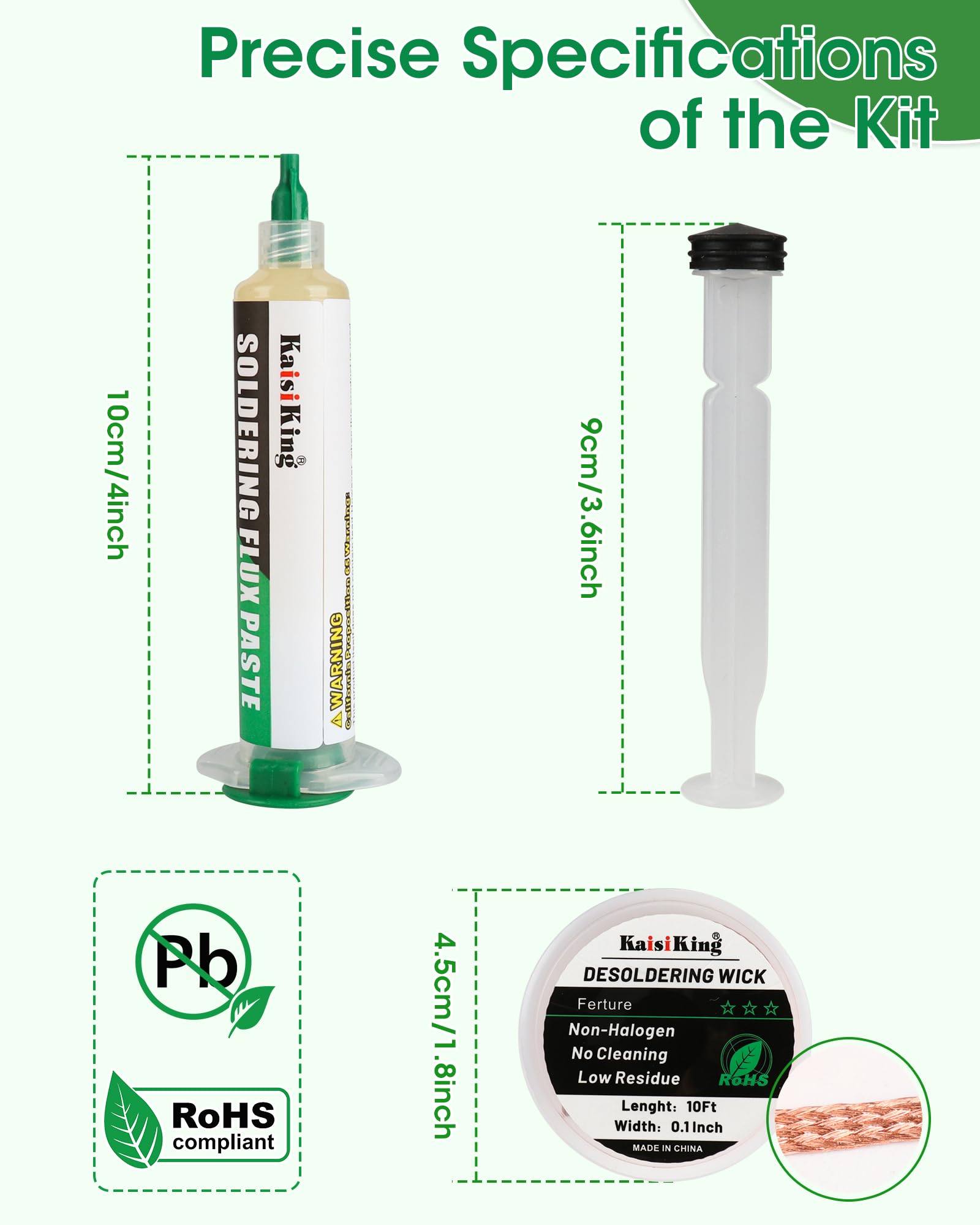 Kaisiking Solder Flux & Desoldering Wick - Electronics Repair -2