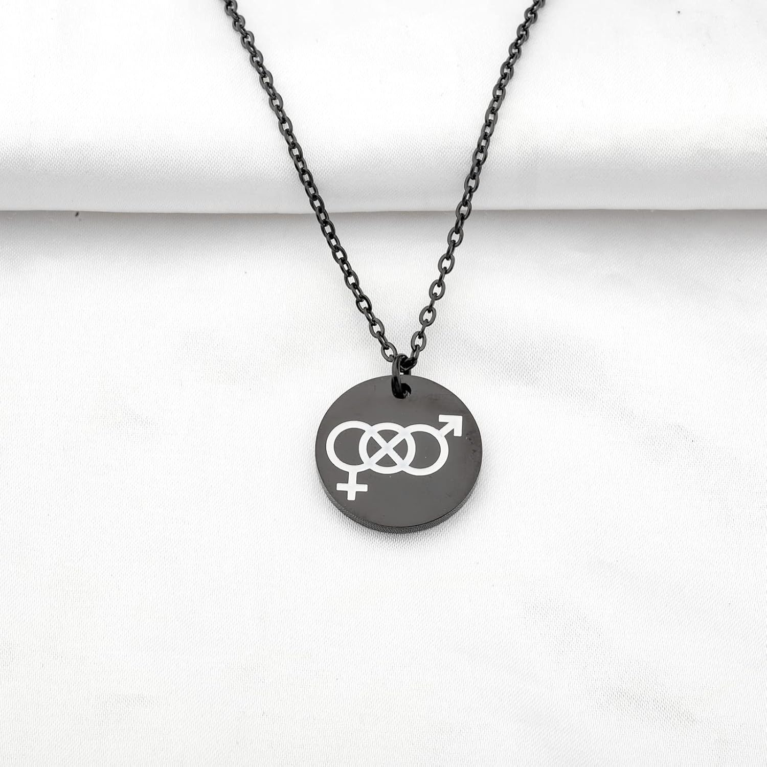 CENWA Bisexual Pendant Necklace Proud Symbolic LGBT Jewelry Gay Pride Bisexual Pride Necklace LGBT Pride Gift - Image 4