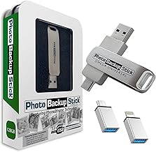 Photo Backup Stick Omega Universal Picture and Video Backup for Any Device - iPhone, Android, Computer, Tablets (128GB)