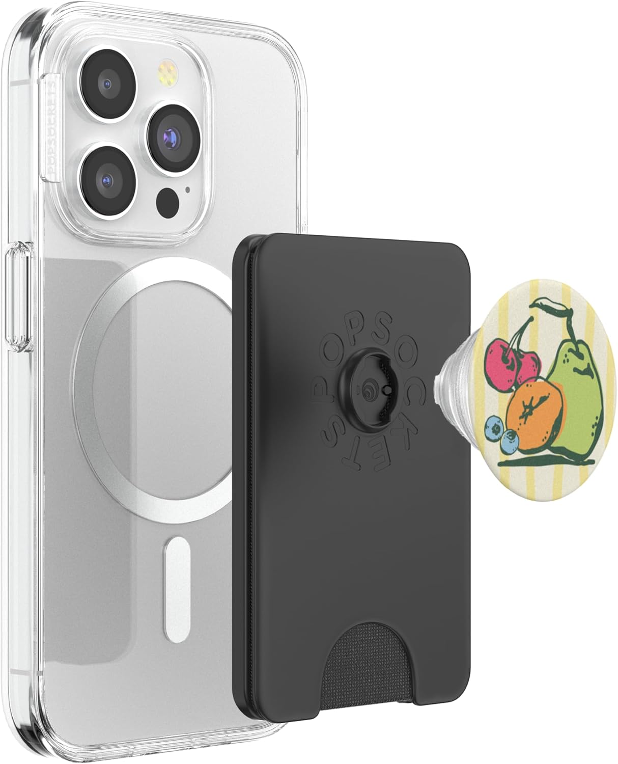 PopSockets Phone Grip, Fruit Design - Fruit Salad PopSockets PopWallet for MagSafe