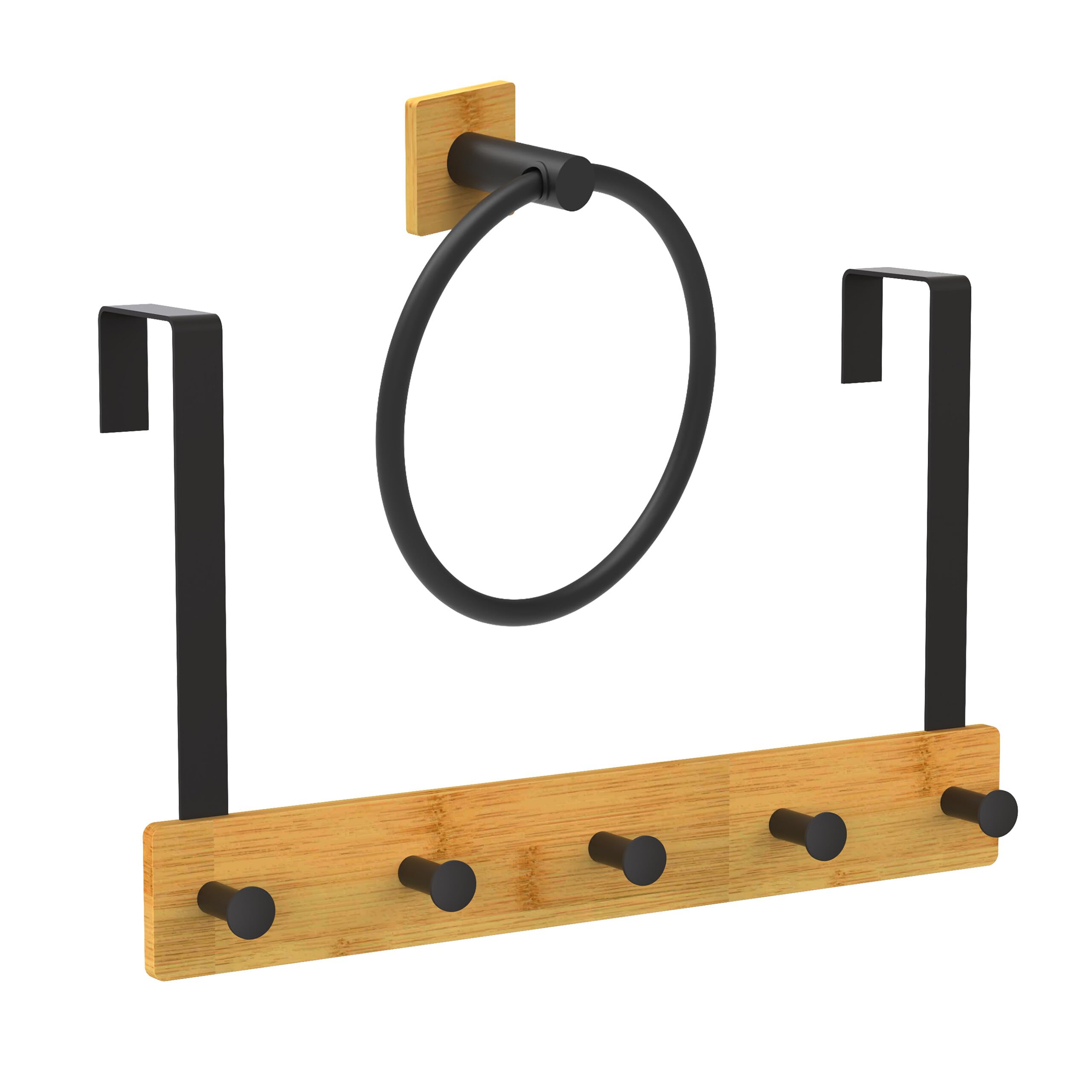 Porte-manteau en bambou Relaxdays pour suspendre sans percer vos murs