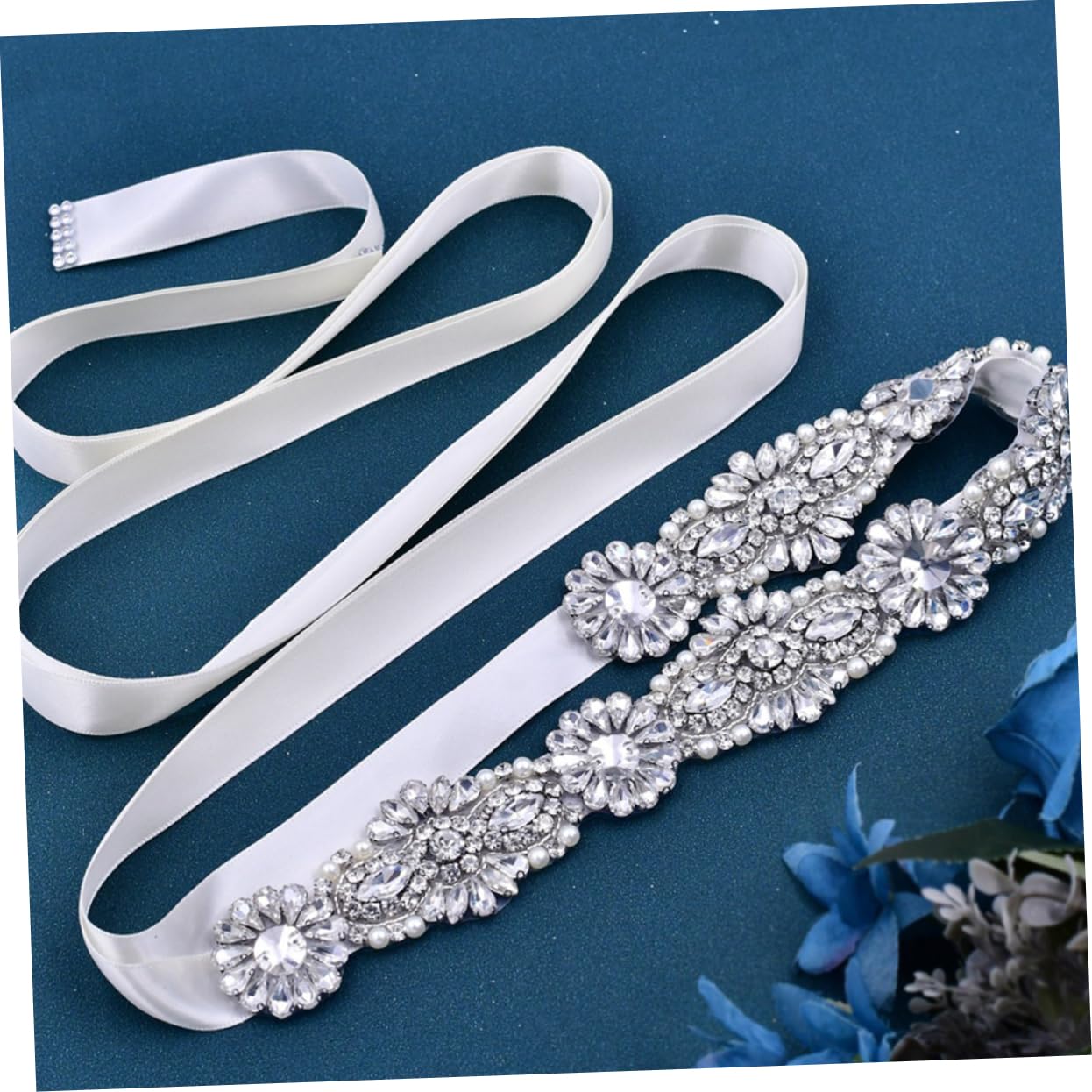 Beavorty Cinturones de Vestido de Novia con pedrería Brillante Despedida de Soltera Cinturones de Faja para Mujeres cinturón de Novia con de imitación