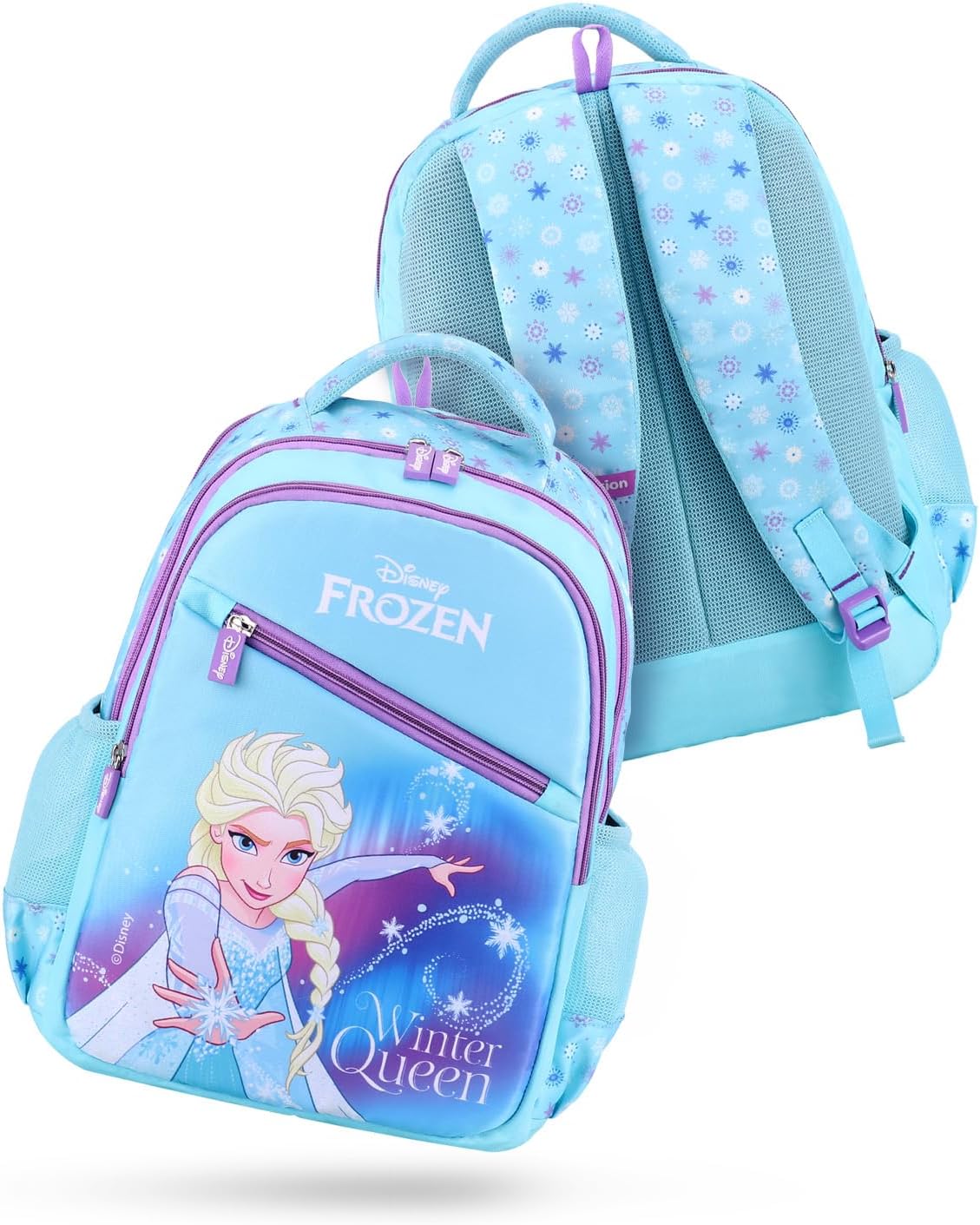 Premium Frozen Winter Queen School Backpack for Girls |Printed School Bag for Girls & Women|Waterproof Lightweight Multi-Pocket Shoulder Backpacks|Best Birthday Gift| 16 Inches-Blue