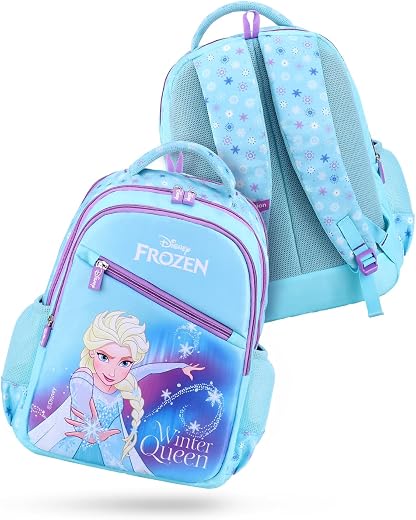Play Nation Premium Frozen Winter Queen School Backpack for Girls |Printed School Bag for Girls & Women|Waterproof Lightwe...