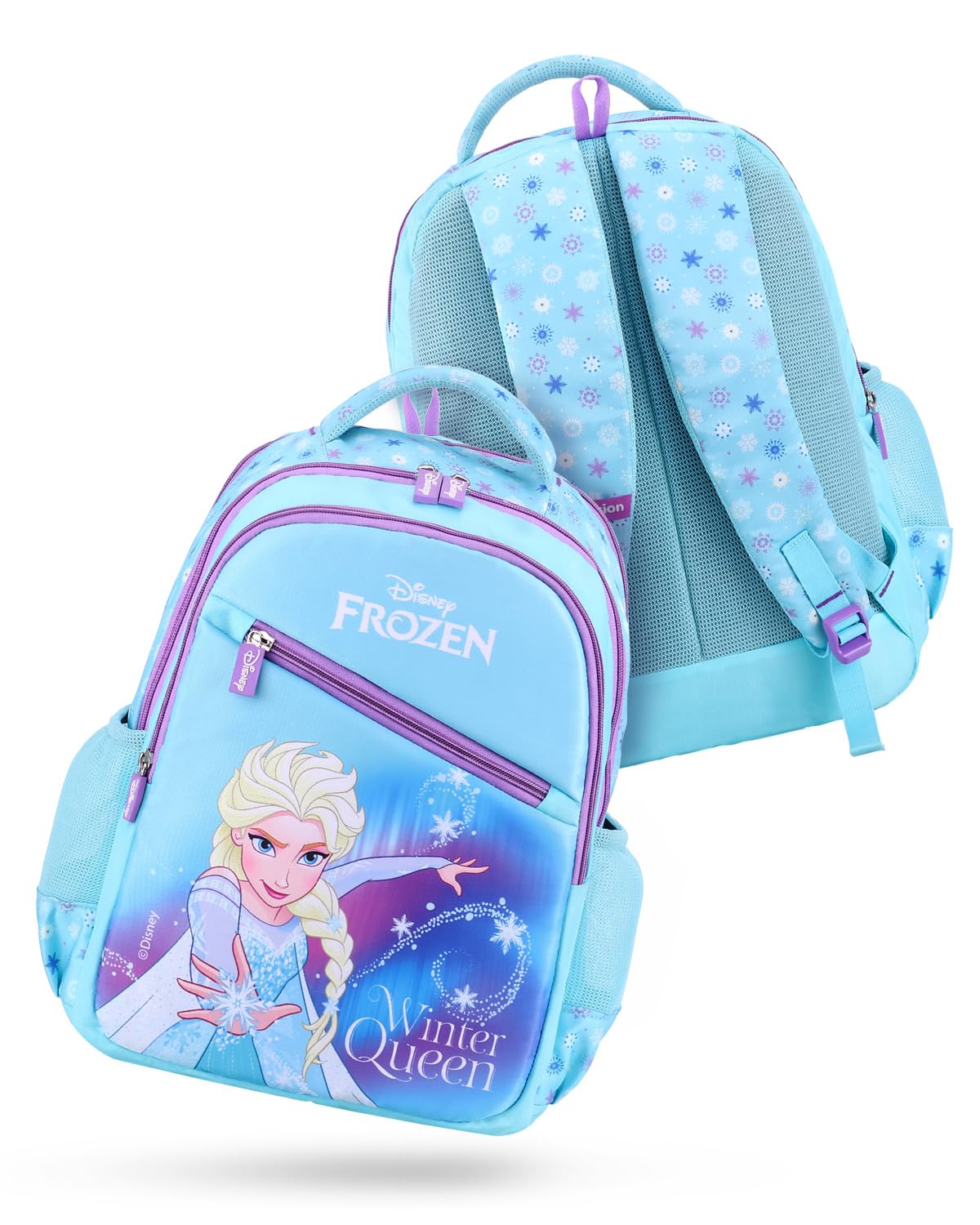 Premium Frozen Winter Queen School Backpack for Girls |Printed School Bag for Girls & Women|Waterproof Lightweight Multi-Pocket Shoulder Backpacks|Best Birthday Gift| 16 Inches-Blue